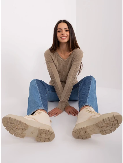 Sweter AT SW model 18900716 ciemny bezowy - FPrice