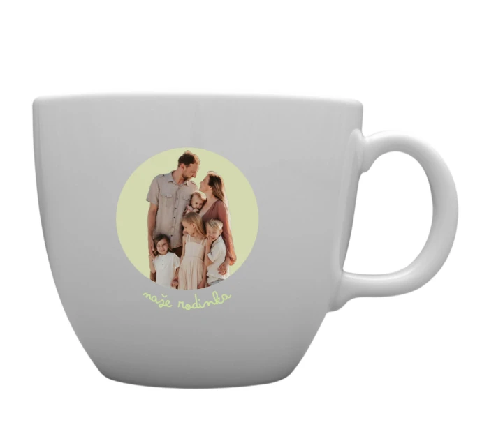 Personalizovaný MEGA XXL keramický hrnek 1000 ml s výřezem fotky na podkladu Personalizovaný MEGA XXL keramický hrnek 1000 ml s výřezem fotky na podkladu