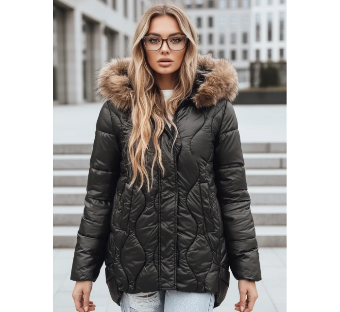 Dámská zimní bunda s kožešinou černá FashionStreet TY5501