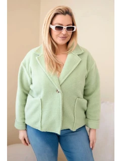 Dámská bunda Plus Size s  a kapsami mátová model 21908695 - K-Fashion