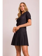 M842 Džínové šaty se záhyby - grafitové M842 Džínové šaty se záhyby - grafitové