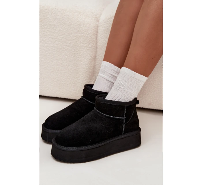 Dámské semišové sněhule Vinceza na platformě – černé Dámské semišové sněhule Vinceza na platformě – černé