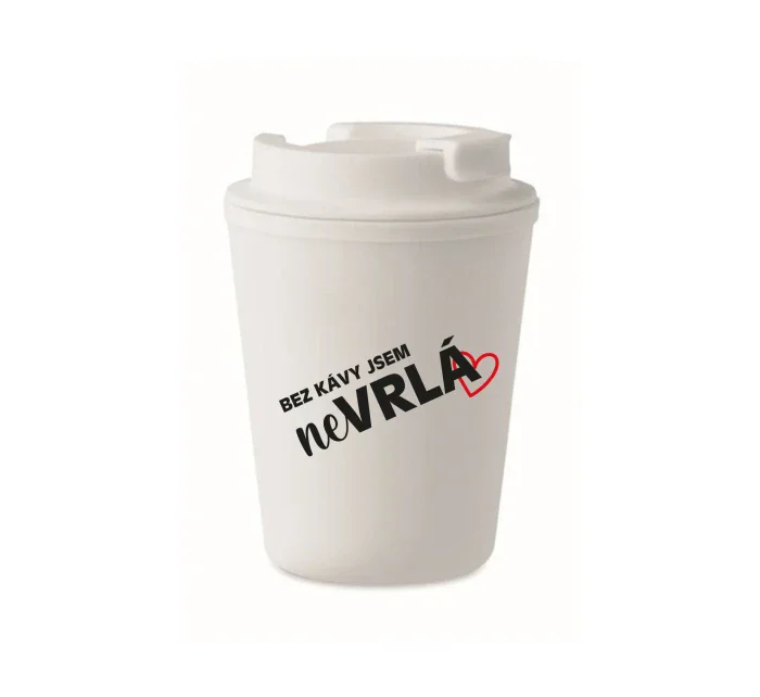 BEZ KÁVY JSEM NEVRLÁ - bílý termohrnek 300 ml