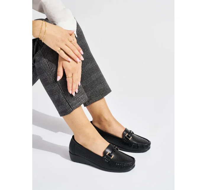 Luxusní mokasíny černé dámské platforma Luxusní mokasíny černé dámské platforma