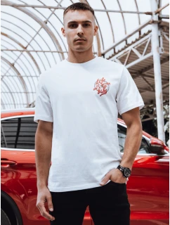 Pánské bílé tričko s potiskem Dstreet RX5490