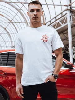 Pánské bílé tričko s potiskem Dstreet RX5490