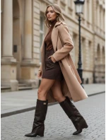 FashionStreet hnědé široké svrchní boty ZY1028 FashionStreet hnědé široké svrchní boty ZY1028