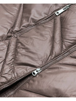 Dámská bunda v barvě cappuccino s kapucí pro přechodné období (H-97-1)
