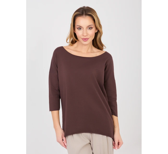Bluzka RV BZ model 22013657 ciemny brązowy - FPrice Bluzka RV BZ model 22013657 ciemny brązowy - FPrice