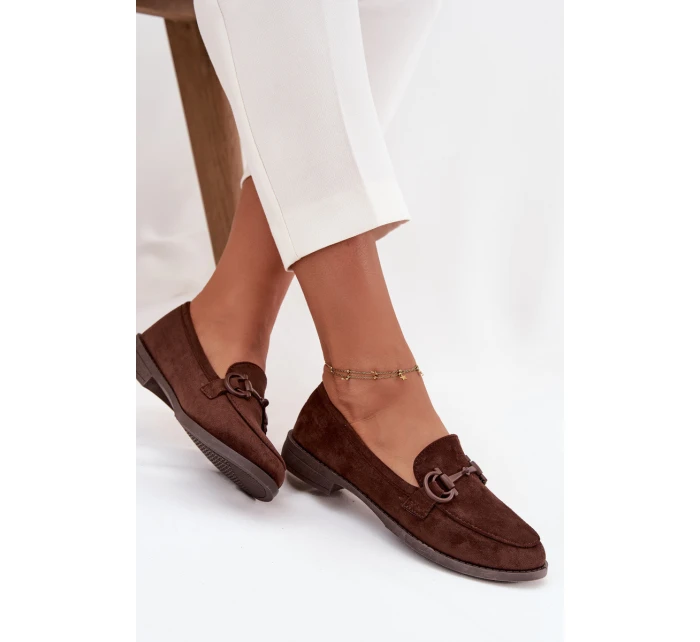 Dámské mokasíny s ozdobným detailem Ambria – čokoládové Dámské mokasíny s ozdobným detailem Ambria – čokoládové
