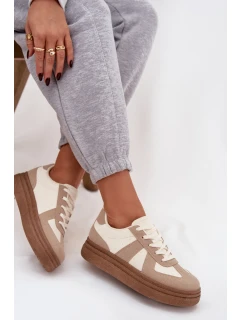 Dámské tenisky na platformě – tmavě béžové Dovina