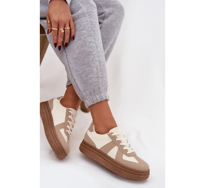 Dámské tenisky na platformě – tmavě béžové Dovina Dámské tenisky na platformě – tmavě béžové Dovina