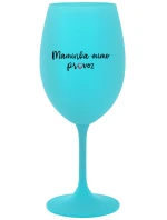 MAMINKA MIMO PROVOZ - tyrkysová sklenice na víno 350 ml