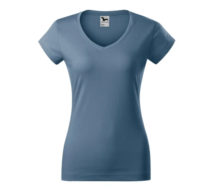 Fit V-neck tričko dámské denim Fit V-neck tričko dámské denim