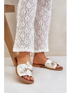 Sandály S Dekorací Přírodní Kůže Zazoo model 21682154 Bílé - Boto