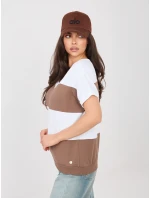 Bluzka RV BZ model 22022482 biało brązowy - FPrice Bluzka RV BZ model 22022482 biało brązowy - FPrice