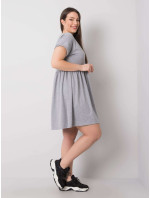 Větší šedé melanžové bavlněné šaty