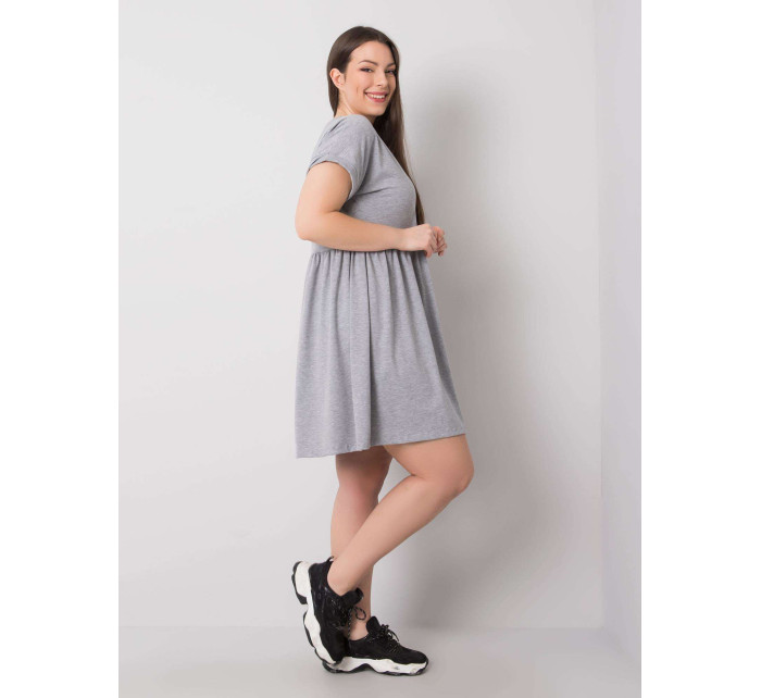 Větší šedé melanžové bavlněné šaty