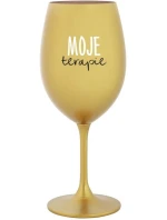 MOJE TERAPIE - zlatá sklenice na víno 350 ml