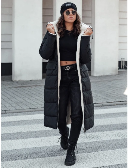 Dámská zimní bunda oboustranná prošívaná bunda s kapucí černá Dstreet model 21980611 - FashionStreet