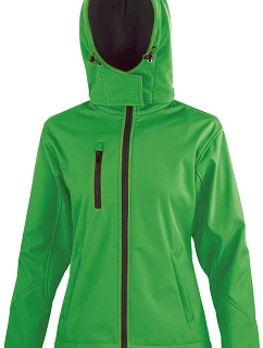 Result R 230F Dámská 3-vrstvá softshellová bunda s kapucí 30.230F vivid green/black