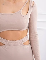 Souprava s halenkou béžová