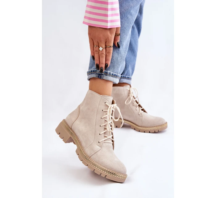 Flat Boots Lewski Shoes model 21607535 Světle béžová - Boto