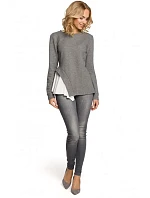 M333 Asymetrická vrstvená halenka - šedá