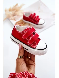 Dětské tenisky na suchý zip červený Bernie