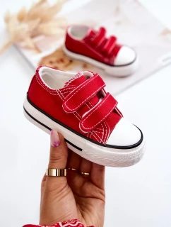 Dětské tenisky na suchý zip červený Bernie