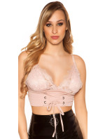 Sexy crop top with lace and lacing