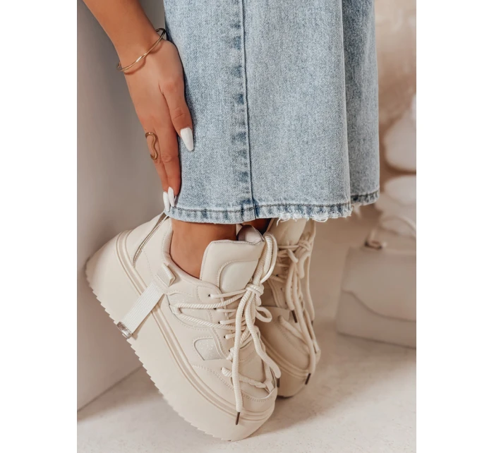 Dámské tenisky na vysoké platformě UPSOLE beige FashionStreet ZY0845 Dámské tenisky na vysoké platformě UPSOLE beige FashionStreet ZY0845