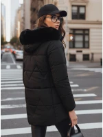 Dámská zimní prošívaná bunda s kapucí černá model 21993718 - Dstreet