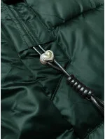 Tmavě zelená zimní prošívaná plus size bunda s kapucí S'west (B8267-10)
