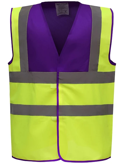 Yoko HVW 100 Hi-Vis bezpečnostní vesta 79.W100 purple/hi vis yellow Yoko HVW 100 Hi-Vis bezpečnostní vesta 79.W100 purple/hi vis yellow