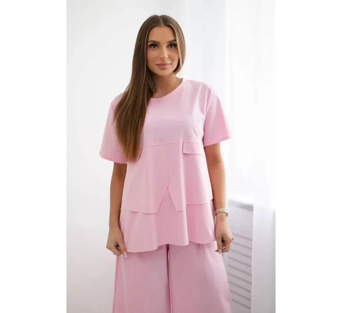 Komplet new punto kalhot + halenky světle růžová