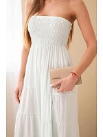 Dámské viskózové šaty s elastickým vrškem mentolová