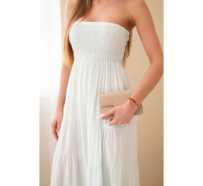 Dámské viskózové šaty s elastickým model 22040134 mentolová - K-Fashion