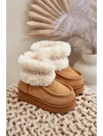 Sněhule Kotníkové Dětské Boty S Kožešinou A Vzorem Camel Melefia