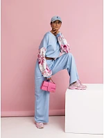 Ležérní souprava s rukávy a širokými nohavicemi modré barvy model 22049177 - Moon