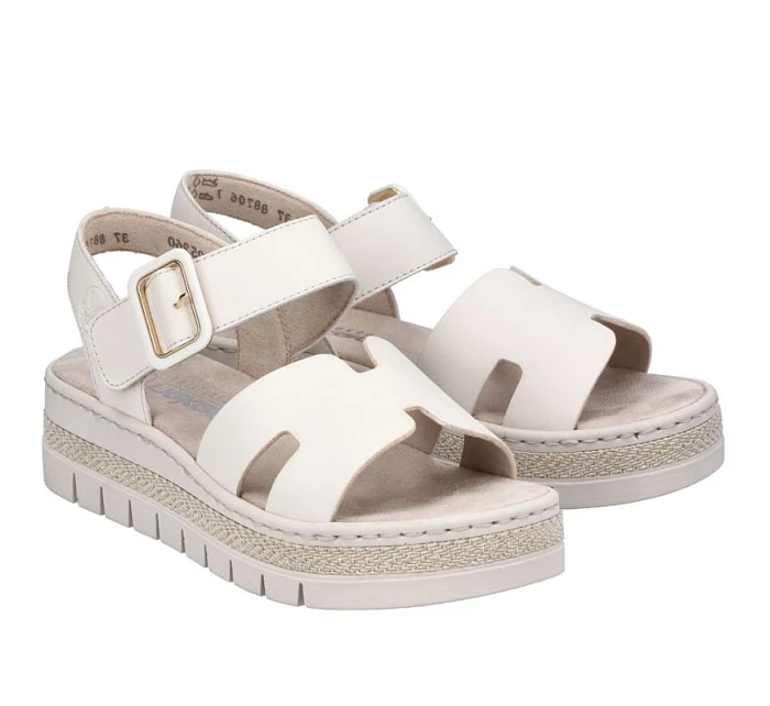 Béžové dámské sandály na platformě model 22097433 - Rieker