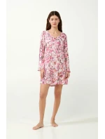 Vamp - Květinová noční košilka s dlouhým rukávem 21825 - Vamp Vamp - Květinová noční košilka s dlouhým rukávem 21825 - Vamp