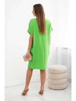 Šaty s kapsami a přívěskem zelená jasná Šaty s kapsami a přívěskem zelená jasná