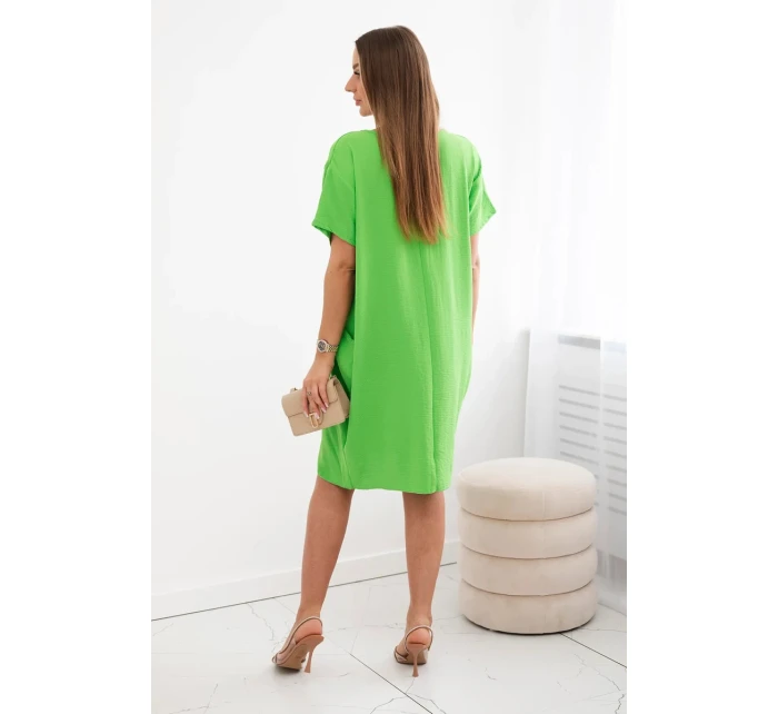 Šaty s kapsami a přívěskem zelená jasná Šaty s kapsami a přívěskem zelená jasná