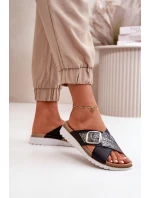 Pohodlné dámské pantofle s přezkou Inblu CN000032 černé