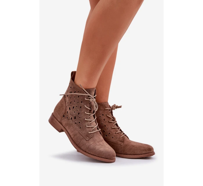 Šněrovací Boty S Vzorem Hnědé model 21685089 - S.Barski Šněrovací Boty S Vzorem Hnědé model 21685089 - S.Barski