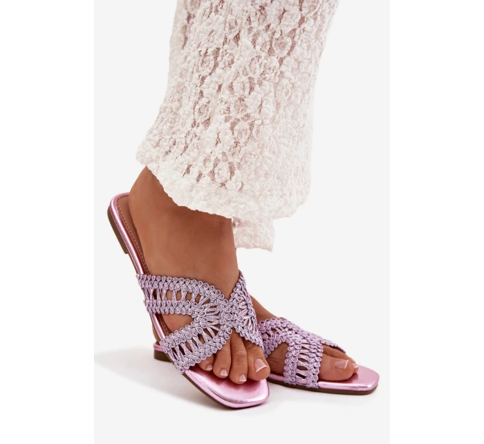 Dámské ploché fialové pantofle Fariella