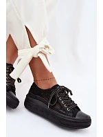 Dámské tenisky s krajkou na platformě model 22095265 Černé - Lee Cooper Dámské tenisky s krajkou na platformě model 22095265 Černé - Lee Cooper