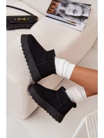 Dámské sněhule na platformě s kožíškem Vesirae – černé