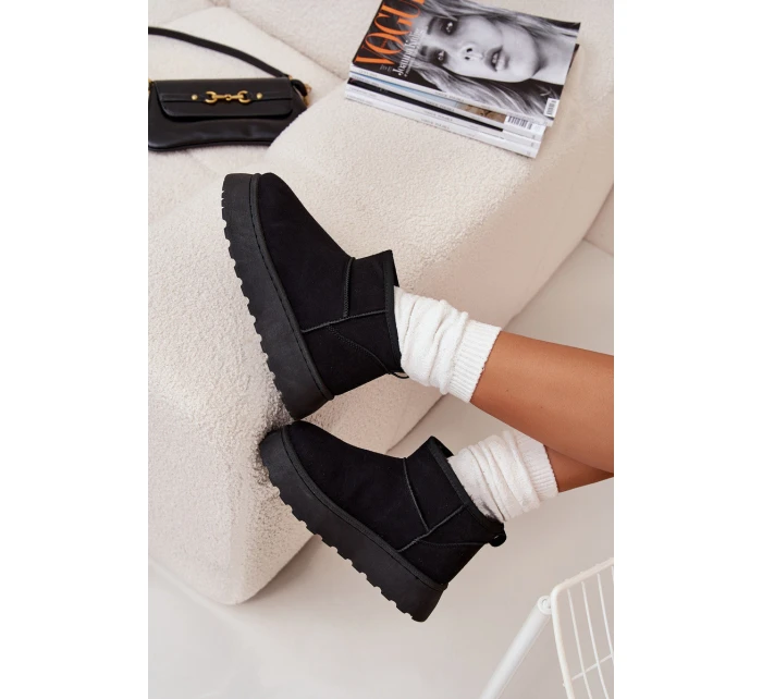 Dámské sněhule na platformě s kožíškem Vesirae – černé